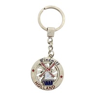 Matix Keychain Round Spinner Mill Holland (silver shiny)