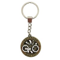 Typisch Hollands Schlüsselanhänger (Spinner) Amsterdam - Fahrrad - Stadt - Bronze