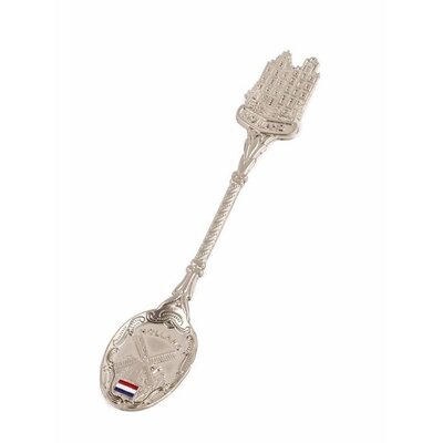 Typisch Hollands Teaspoon in cassette - houses - Matte silver