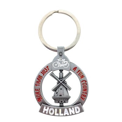 Matix Keychain (icon-spinner) Holland - Windmill and Bicycle