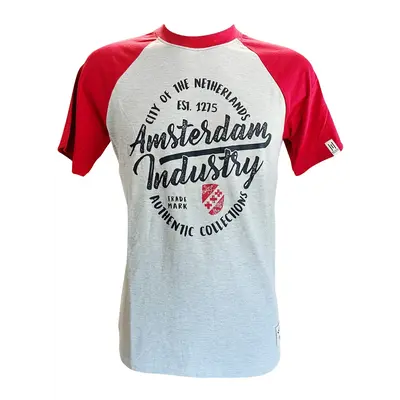 Holland fashion T-Shirt- Grijs Rood Amsterdam  - Industry