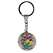 Matix Sleutelhanger Shiny Zilver (spinner)  Amazing Tulips from Holland