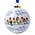 Heinen Delftware Large white Christmas bauble - 8 cm with forest birds with Santa hats