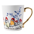 Typisch Hollands Luxury Christmas mug - Delft blue touch Bosvogeltjes (golden ear)