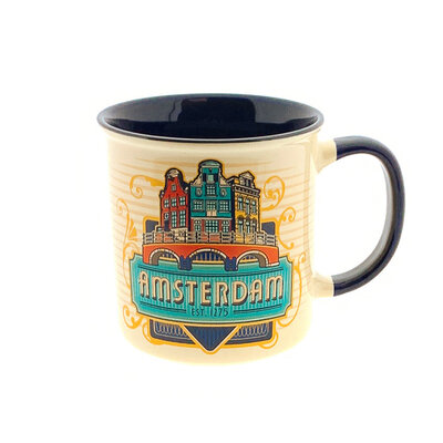 Typisch Hollands Tasse Amsterdam Vintage in Geschenkbox - Häuser