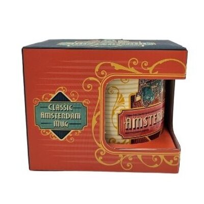 Typisch Hollands Grote mok Beker Amsterdam fiets Vintage in giftbox