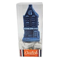 Typisch Hollands Geschenkbox - Delfts blauw huisje  klompenwinkel  met hopjes.