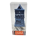 Typisch Hollands Geschenkbox - Delfts blauw huisje Diamondshop  7 cm met hopjes.