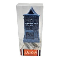 Typisch Hollands Geschenkbox - Delfts blauw huisje Diamondshop  7 cm met hopjes.