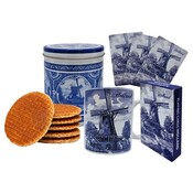 Typisch Hollands Stroopwafels in einer Dose - Große Tasse und (KOSTENLOSE) Spielkarten - Geschenkset