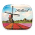 Typisch Hollands Mini-Dose mit Pfefferminzbonbons in Form einer holländischen Windmühle