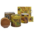 Typisch Hollands Geschenkset Becher und Dose Stroopwafels – Sonnenblumen (mit Geschenkkarte und KOSTENLOSEM Schlüsselanhänger)