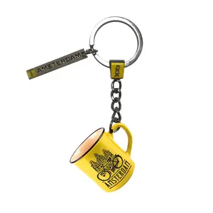 Typisch Hollands Keychain Campmug - Amsterdam Yellow - Gable houses and Bicycle