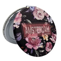 Typisch Hollands Mirror box - Round - Amsterdam black flowers