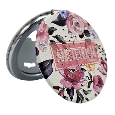 Typisch Hollands Spiegelbox - Rund - Amsterdam Weiß - Blumen