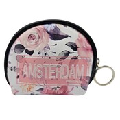 Robin Ruth Fashion Portemonnee  Amsterdam- Roosjes Roze-zwart-wit