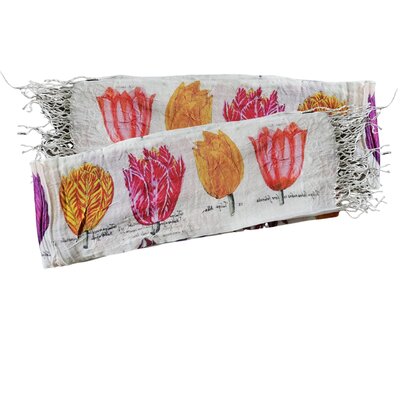 Robin Ruth Fashion Viskoseschal Tulpen – Weiß-Multi