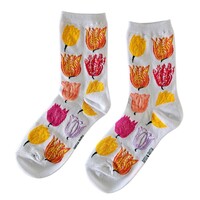 Holland sokken Damensocken - Tulpen (weiß) Größe 36-41