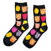 Holland sokken Women's Socks - Tulips (Black) Size 36-41