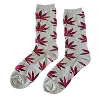 Holland sokken Herensokken - Grijs-Bordeaux Cannabis - Maat 41-46