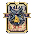 Typisch Hollands Magnet Holland (Wallplate) - Vintage - Mühle und Tulpen