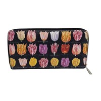 Typisch Hollands Portemonnee - Dames - Zwart met multikeur tulpen
