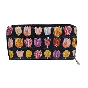 Typisch Hollands Wallet - Ladies - Black with multi color tulips