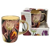 Typisch Hollands Tasse (groß) hübsche Tulpen rosa mit Gold