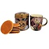 Typisch Hollands Holland gift set - Mug and tin of stroopwafels -Pretty Tulips - Green