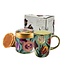 Matix Holland gift set - Mug and tin of syrup waffles - Pretty Tulips - Green