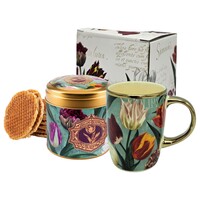 Typisch Hollands Holland gift set - Mug and tin of stroopwafels -Pretty Tulips