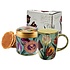 Typisch Hollands Holland gift set - Mug and tin of stroopwafels -Pretty Tulips - Green