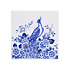 Heinen Delftware Delft blue tile - Floral pattern / Peacock