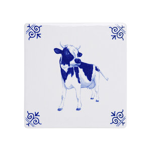 Heinen Delfts blauw Delft blue tile - Cow