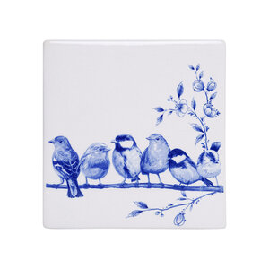 Heinen Delftware Delft blue tile - Forest birds