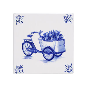 Heinen Delfts blauw Delftsblauwe tegel  - Bakfiets