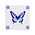 Heinen Delftware Delft blue tile - Butterfly