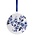 Heinen Delfts blauw Christmas ornament - pendant round - Delft blue blossom vine