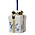 Heinen Delftware Kerstornament - Hanger Kerstcadeau gouden strik