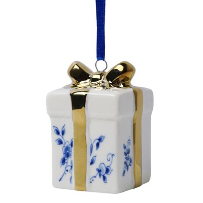 Heinen Delfts blauw Weihnachtsschmuck - Anhänger Weihnachtsgeschenk Goldschleife