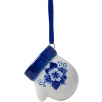 Heinen Delfts blauw Christmas ornament - pendant Delft blue mitten