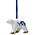 Heinen Delftware Christmas ornament - pendant Delft blue polar bear golden paws