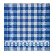 TTD Gifts Kitchen towel Blue-White checkered with windmills