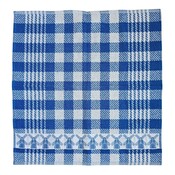 Typisch Hollands Kitchen towel Blue-White checkered with windmills