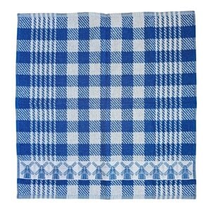 Typisch Hollands Kitchen towel Blue-White checkered with windmills