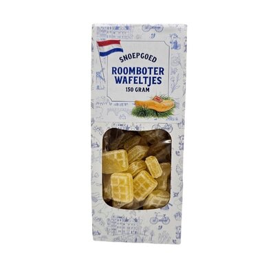Typisch Hollands Oud Hollands Snoep - Roomboterruitjes  - Delfts blauw doosje