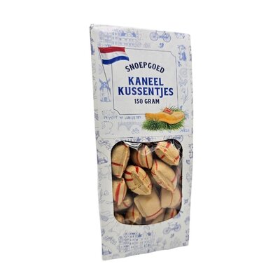 Typisch Hollands Oud Hollands Snoep - Kaneelkussentjes  - Delfts blauw doosje