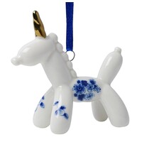 Heinen Delftware Christmas ornament balloon animal unicorn