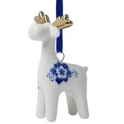 Heinen Delfts blauw Kerstornament kariboe