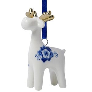 Heinen Delfts blauw Caribou Christmas ornament